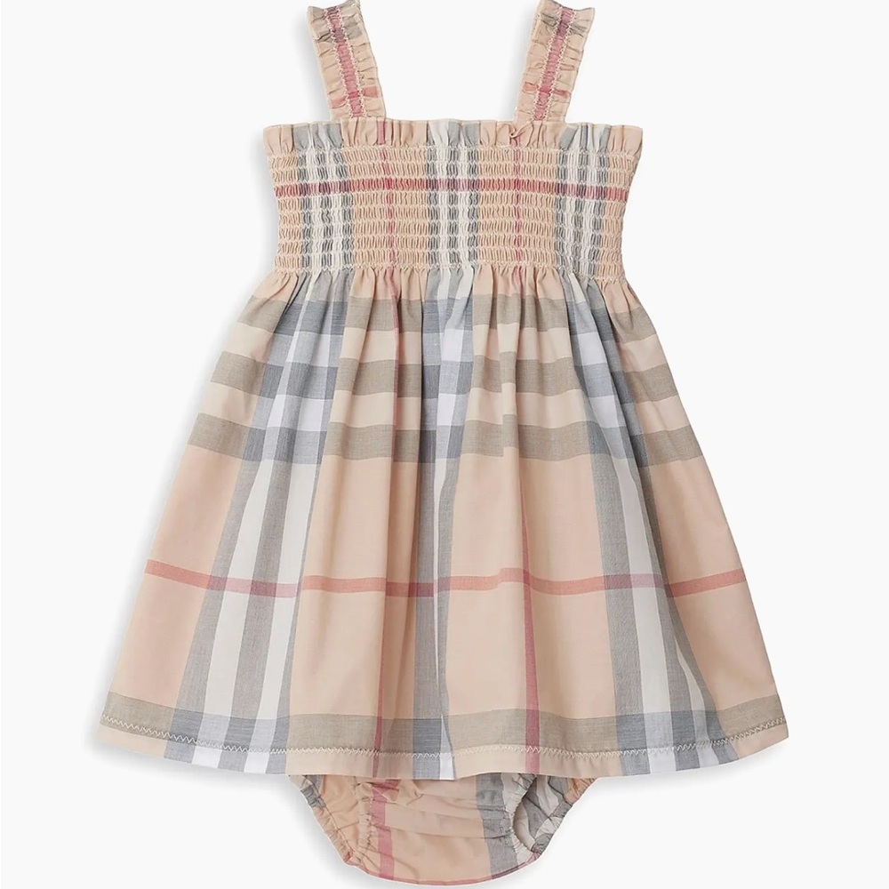 Burberry Kids Dress in Beige and Gray